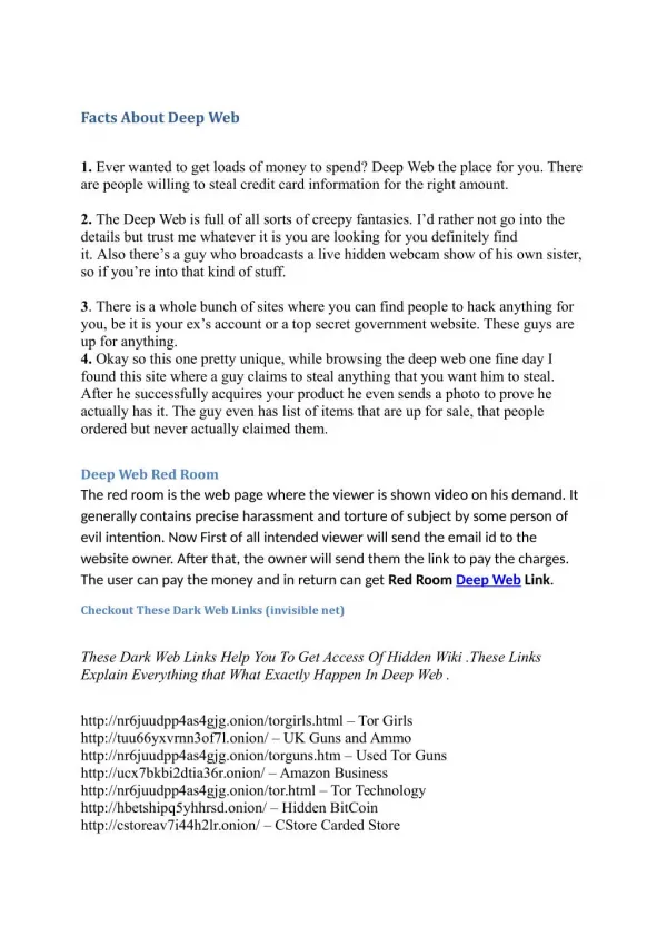 deep web url links